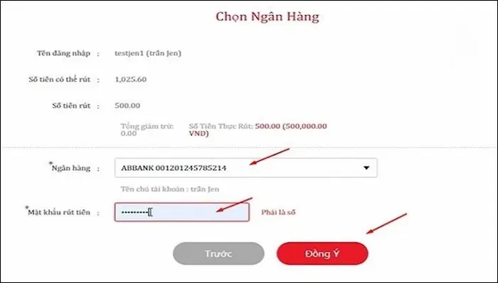 Một số lưu ý khi thực hiện giao dịch rút tiền